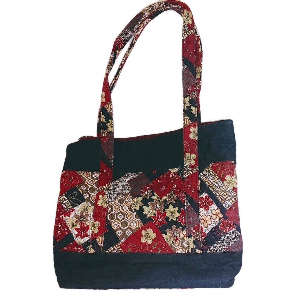 VTG Ms. Millie Collection Quilted Fabric Floral Patchwork Boho Tote/Shoulder Bag